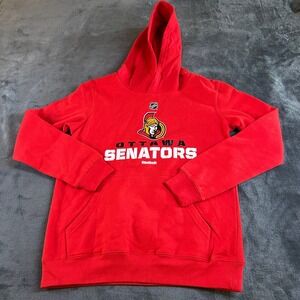 Reebok Ottawa Senators NHL Hoodie‎ Sweatshirt Pullover Red Graphic Youth Medium